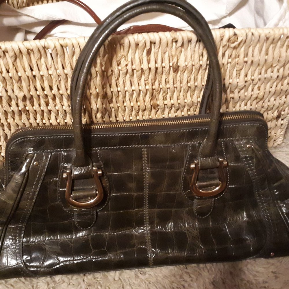 Liz Claiborne Green Leather Handbag